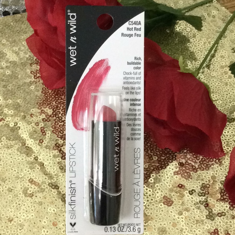 Wet n wild lipstick. Hot red